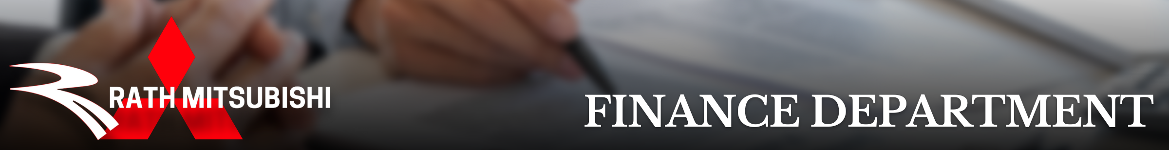 Finance Department banner for Mitsubishi dealership